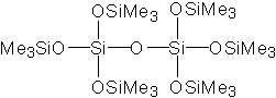 Hexakis(trimethylsiloxy)disiloxane 구조식, CAS 18602-90-9, C18H54O3Si8