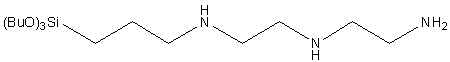(3-Tributoxysilylpropyl)diethylenetriamine, tech-95 구조식, C19H45N3O3Si