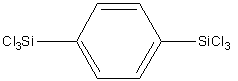 1,4-Bis(trichlorosilyl)benzene 구조식, CAS 830-46-6, C6H4Cl6Si2