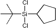 t-Butylcyclopentyldichlorosilane 구조식, C9H18Cl2Si