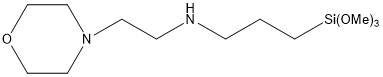 N-(2-morpholinoethyl)-3-(trimethoxysilyl)propan-1-amine 구조식, C12H28N2O4Si