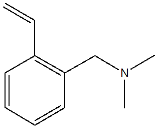 N,N-Dimethyl-1-(2-vinylphenyl)methanamine 구조식, CAS 22826-55-7, C11H15N