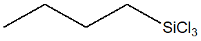 n-butyltrichlrosilane 구조식, CAS 7521-80-4, C4H9Cl3Si