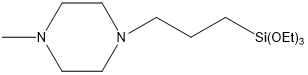 1-[3-(TRIETHOXYSILYL)PROPYL]-4-METHYLPIPERAZINE 구조식, CAS 67154-24-9, C14H32N2O3Si