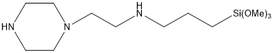 N-(2-(piperazin-1-yl)ethyl)-3-(trimethoxysilyl)propan-1-amine 구조식, C12H29N3O3Si