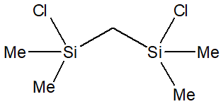 2,4-Dichloro-2,4-dimethyl-2,4-disilapentane 구조식, CAS 5357-38-0, C5H14Cl2Si2