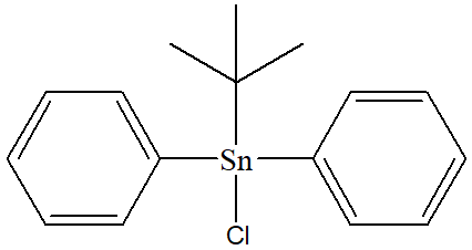 t-Butyldiphenylchlorotin 구조식, CAS 75042-62-5, C16H19ClSn